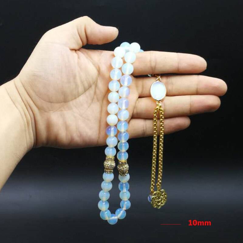 Albashan opal stone Golden accessories Women's Tasbih 33 66 99 beads ...