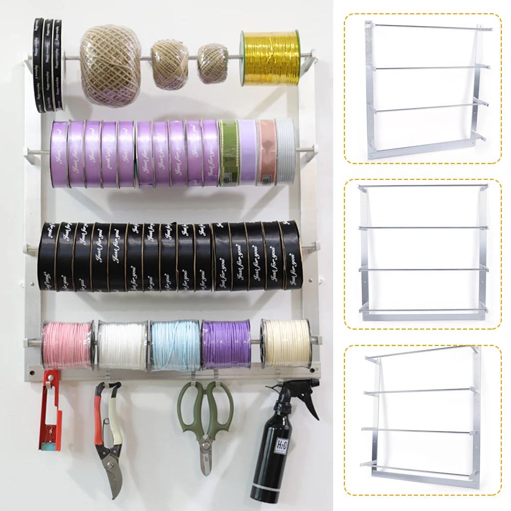 Wall Mount Ribbons Roll Storage Rack Ribbon Organizer Wire Spool Rack 4 Rods Wire Spool Rack Thread Holder Organizer Wall Mount Ribbons Roll Storage Rack Ribbon Organizer Wire Spool Rack 4 Rods Wire Spool Rack Thread Holder Organizer