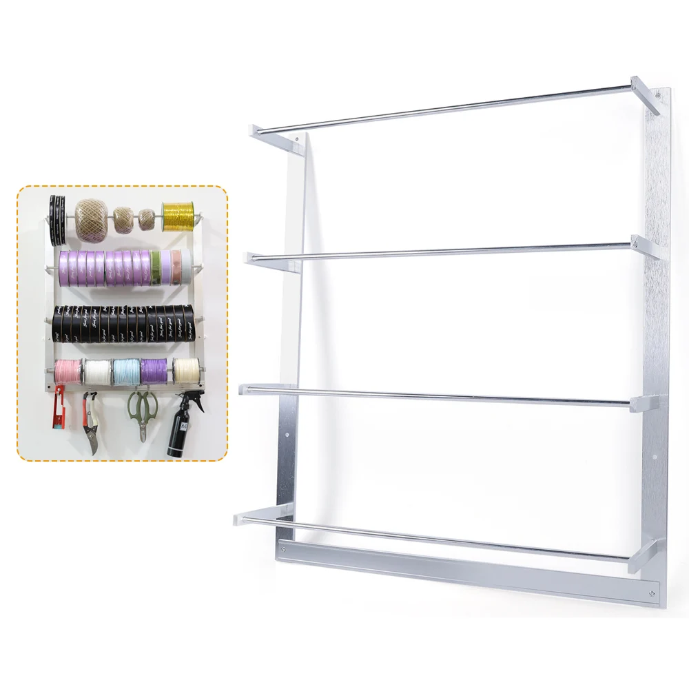 Wall Mount Ribbons Roll Storage Rack Ribbon Organizer Wire Spool Rack 4 Rods Wire Spool Rack Thread Holder Organizer Wall Mount Ribbons Roll Storage Rack Ribbon Organizer Wire Spool Rack 4 Rods Wire Spool Rack Thread Holder Organizer