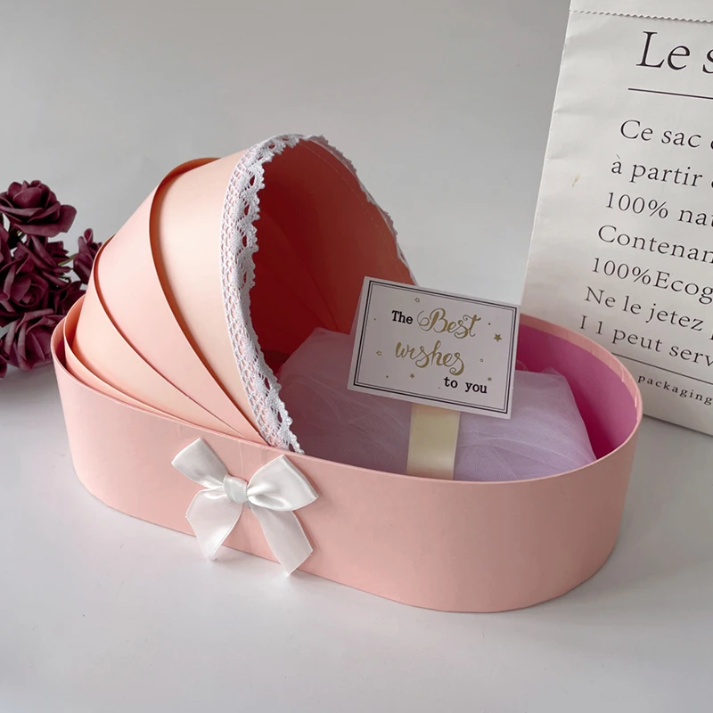 Lace Ribbon Flower Box Creative Gift Arrangement Basket Cradle Flower Packing Boxes for Home Decor Florist Supplies Wedding Lace Ribbon Flower Box Creative Gift Arrangement Basket Cradle Flower Packing Boxes for Home Decor Florist Supplies Wedding