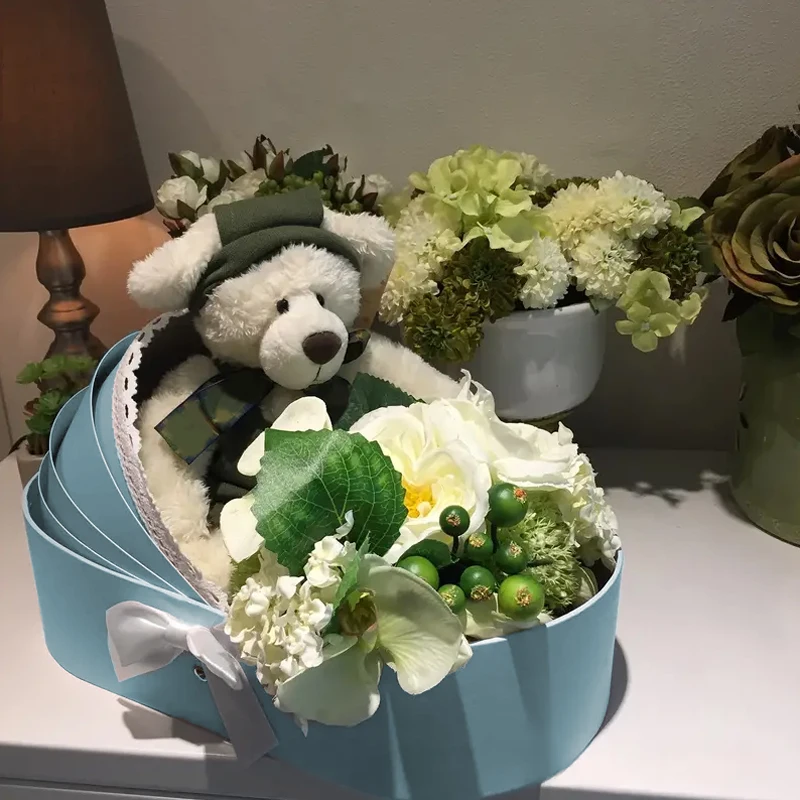 Lace Ribbon Flower Box Creative Gift Arrangement Basket Cradle Flower Packing Boxes for Home Decor Florist Supplies Wedding Lace Ribbon Flower Box Creative Gift Arrangement Basket Cradle Flower Packing Boxes for Home Decor Florist Supplies Wedding