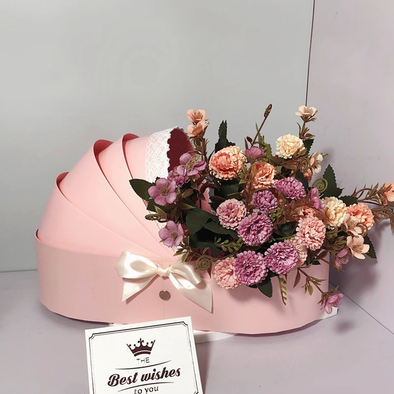 Lace Ribbon Flower Box Creative Gift Arrangement Basket Cradle Flower Packing Boxes for Home Decor Florist Supplies Wedding Lace Ribbon Flower Box Creative Gift Arrangement Basket Cradle Flower Packing Boxes for Home Decor Florist Supplies Wedding