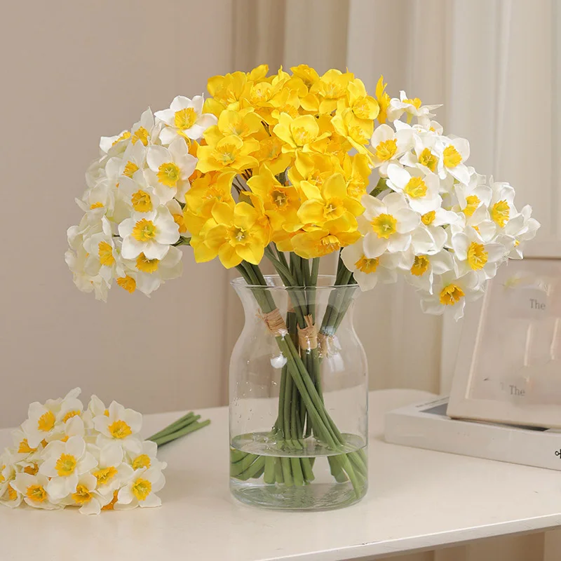 High End Silk Flower 6Pcs/Bundled Narcissus Simulation Bouquet, Home Light Luxury DIY Ornaments, Wedding Decoration Flowers High End Silk Flower 6Pcs/Bundled Narcissus Simulation Bouquet, Home Light Luxury DIY Ornaments, Wedding Decoration Flowers