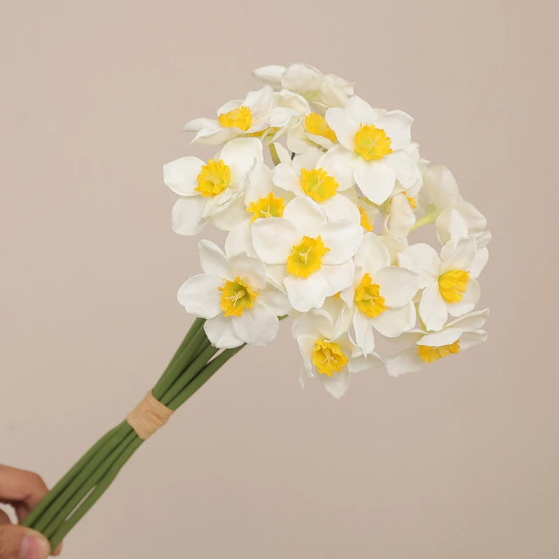High End Silk Flower 6Pcs/Bundled Narcissus Simulation Bouquet, Home Light Luxury DIY Ornaments, Wedding Decoration Flowers High End Silk Flower 6Pcs/Bundled Narcissus Simulation Bouquet, Home Light Luxury DIY Ornaments, Wedding Decoration Flowers