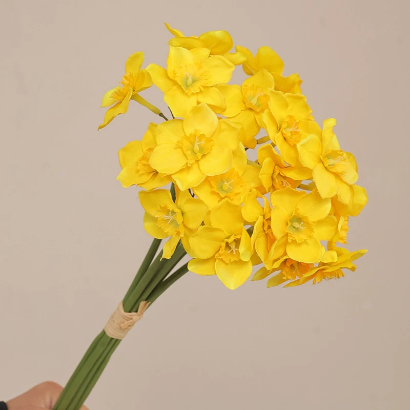 High End Silk Flower 6Pcs/Bundled Narcissus Simulation Bouquet, Home Light Luxury DIY Ornaments, Wedding Decoration Flowers High End Silk Flower 6Pcs/Bundled Narcissus Simulation Bouquet, Home Light Luxury DIY Ornaments, Wedding Decoration Flowers