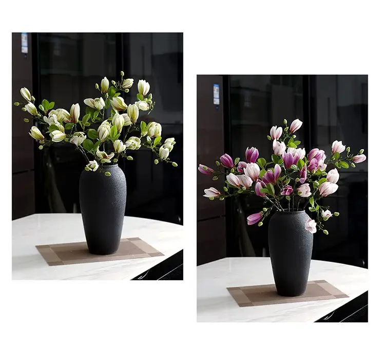 High end Magnolia simulation bouquet, living room and dining table decoration, floral set, vase, flower arrangement, silk flower