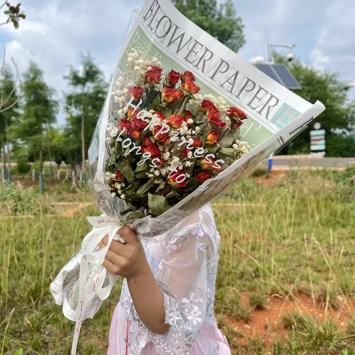 A Beautiful Day Gift Rose Dried Flower Bundle Daisy Teddy Sunflower Rose Dried Flower True Flower Dried Flowers Grand Vase
