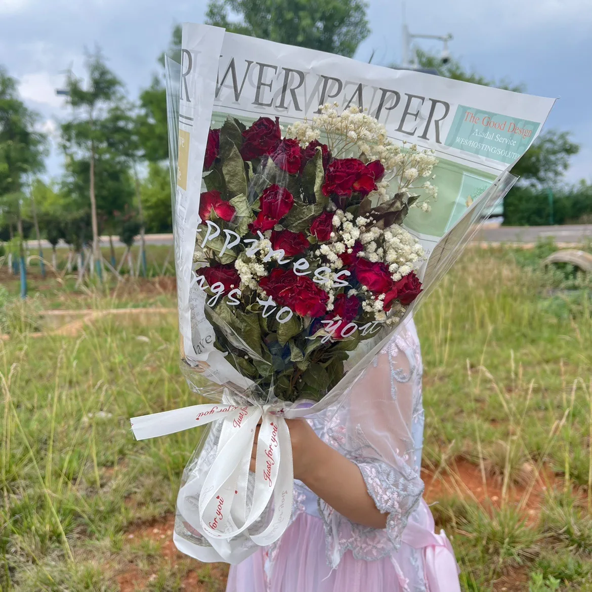 A Beautiful Day Gift Rose Dried Flower Bundle Daisy Teddy Sunflower Rose Dried Flower True Flower Dried Flowers Grand Vase