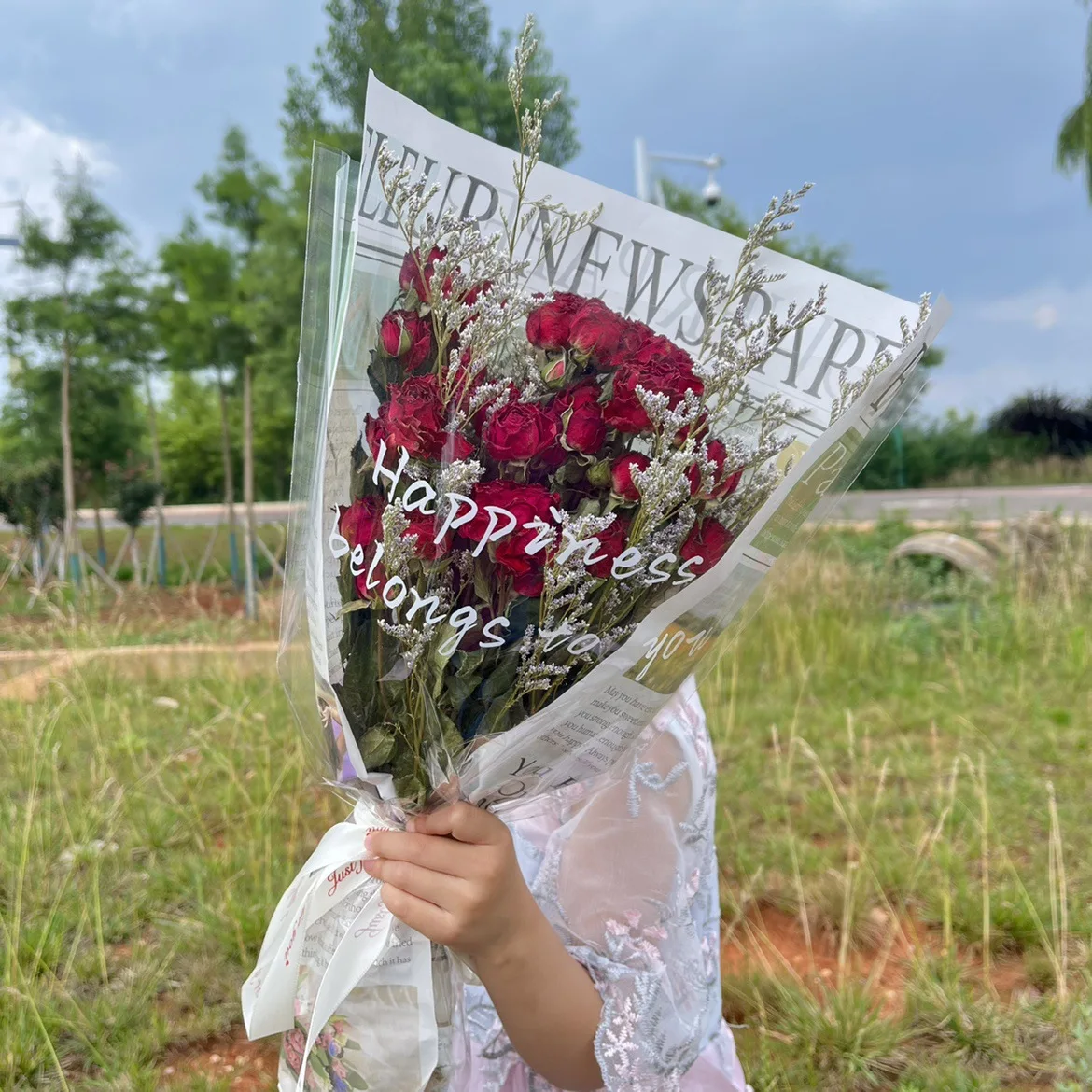 A Beautiful Day Gift Rose Dried Flower Bundle Daisy Teddy Sunflower Rose Dried Flower True Flower Dried Flowers Grand Vase