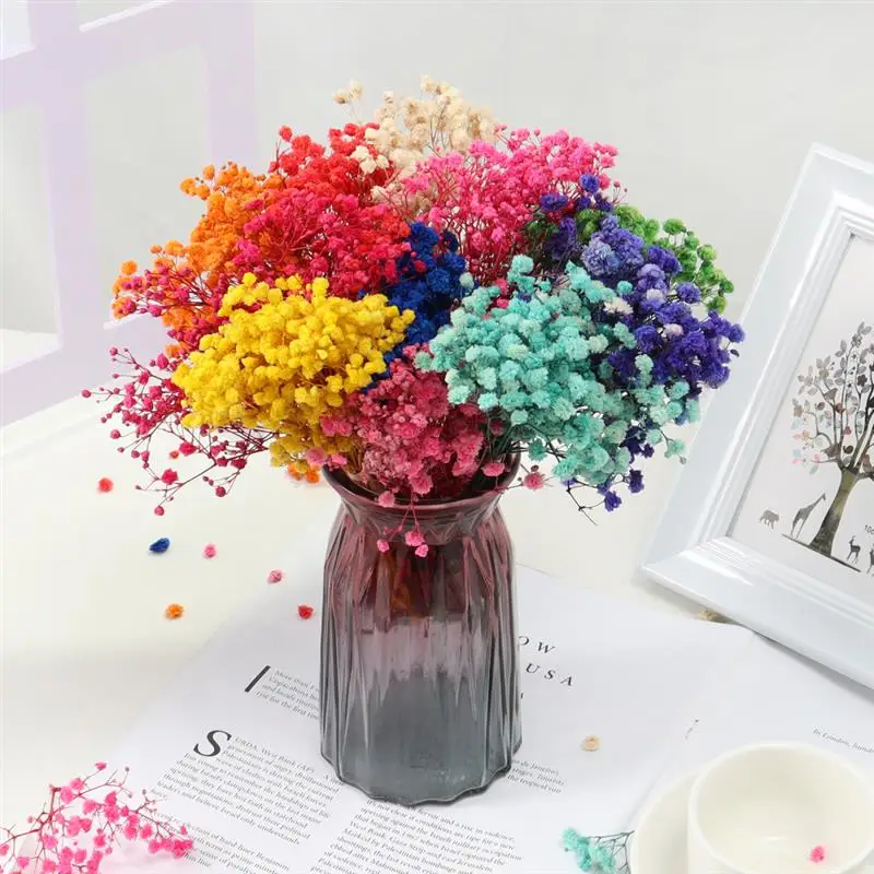 Mini Gypsophila Preserved Natural Dried Flowers Bouquet For Babysbreath Home Wedding Decoration Photography Backdrop Decor