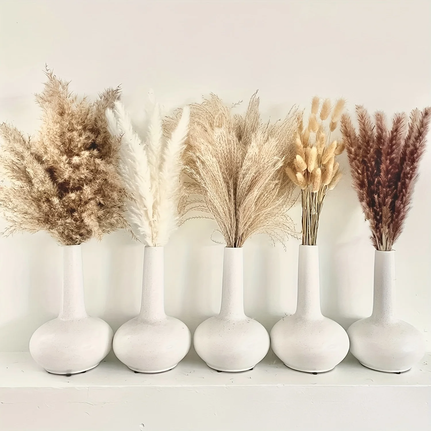 105pcs Natural Dried Flowers Pampas Floral Bouquet Boho Country Home Decoration Rabbit Tail Grass Reed Wedding Decor Arrangement 105pcs Natural Dried Flowers Pampas Floral Bouquet Boho Country Home Decoration Rabbit Tail Grass Reed Wedding Decor Arrangement