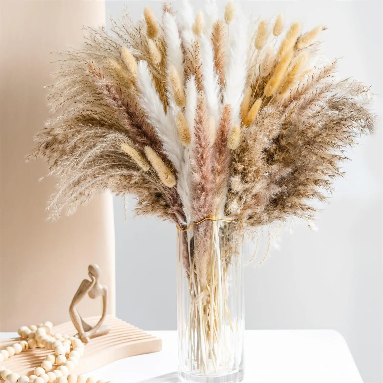 105pcs Natural Dried Flowers Pampas Floral Bouquet Boho Country Home Decoration Rabbit Tail Grass Reed Wedding Decor Arrangement 105pcs Natural Dried Flowers Pampas Floral Bouquet Boho Country Home Decoration Rabbit Tail Grass Reed Wedding Decor Arrangement