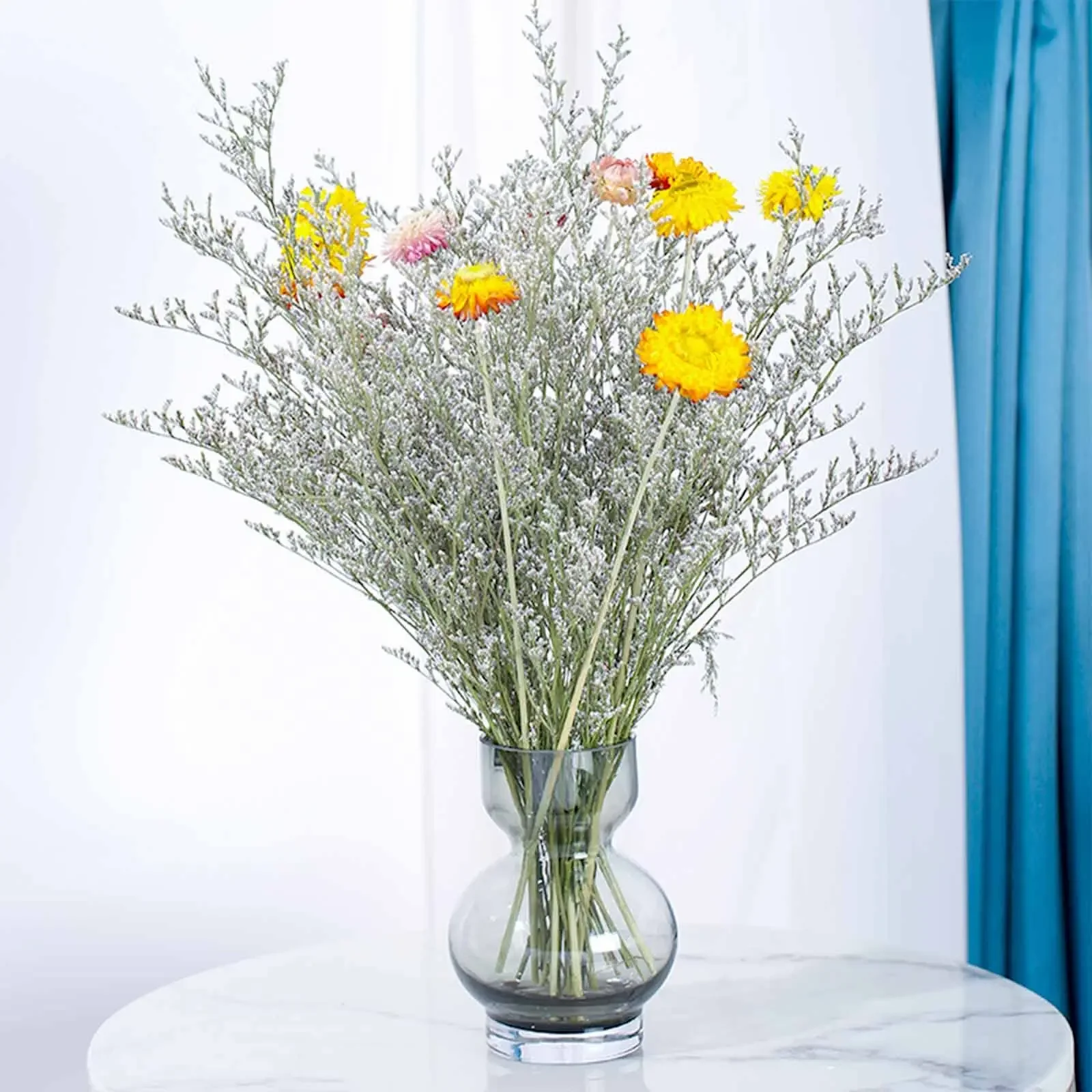 70g Natural Limonium Grass Dried Flowers Bouquet for Nordic Boho Home Decor Fluffy Pampas Valentine's Day Wedding Diy Decoration