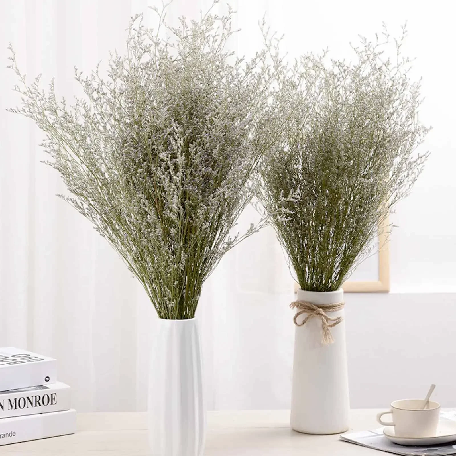 70g Natural Limonium Grass Dried Flowers Bouquet for Nordic Boho Home Decor Fluffy Pampas Valentine's Day Wedding Diy Decoration