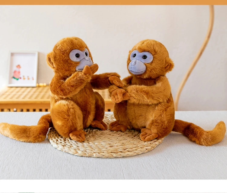 Simulation Cute Monkey Plush Toy Golden Monkey Doll Long Arm Monkey High-end Curtain Bundled Ornaments Doll Doll