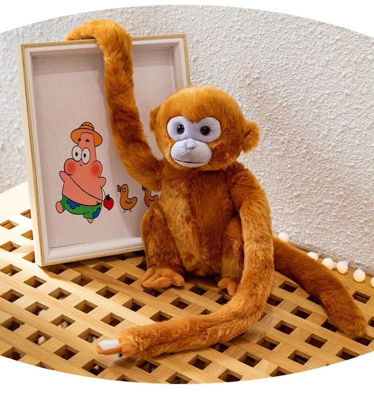 Simulation Cute Monkey Plush Toy Golden Monkey Doll Long Arm Monkey High-end Curtain Bundled Ornaments Doll Doll