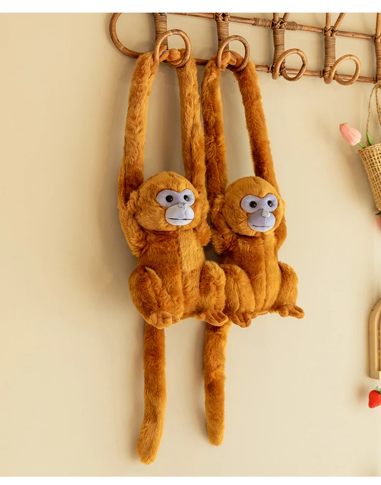 Simulation Cute Monkey Plush Toy Golden Monkey Doll Long Arm Monkey High-end Curtain Bundled Ornaments Doll Doll