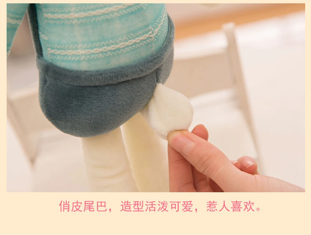 40cm Candy Color Long-eared Rabbit Plush Toy Dressed Small White Rabbit Can Be Hung On The Wall To Sleep To Soothe Birthday Gift