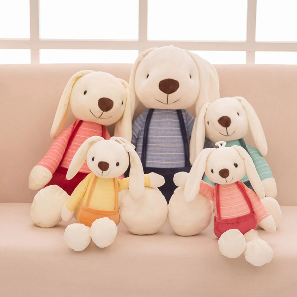 40cm Candy Color Long-eared Rabbit Plush Toy Dressed Small White Rabbit Can Be Hung On The Wall To Sleep To Soothe Birthday Gift