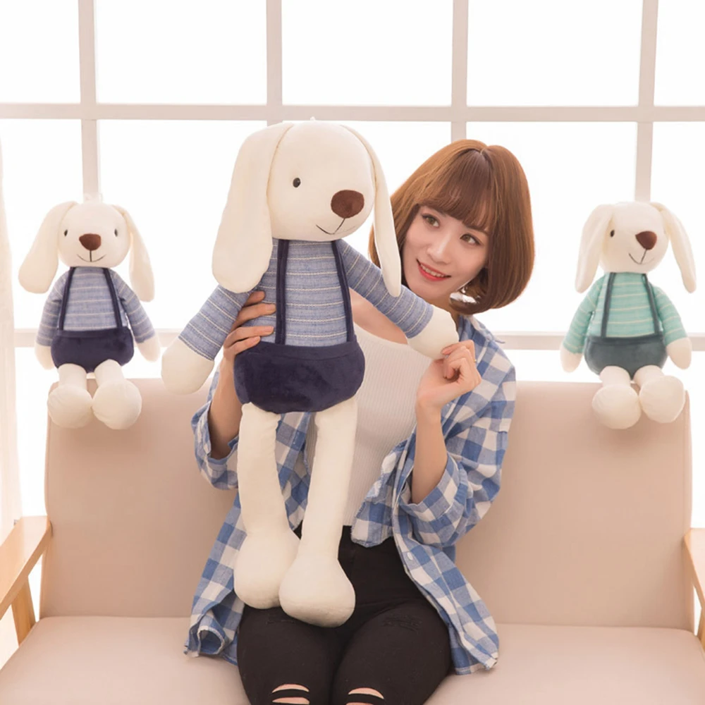 40cm Candy Color Long-eared Rabbit Plush Toy Dressed Small White Rabbit Can Be Hung On The Wall To Sleep To Soothe Birthday Gift