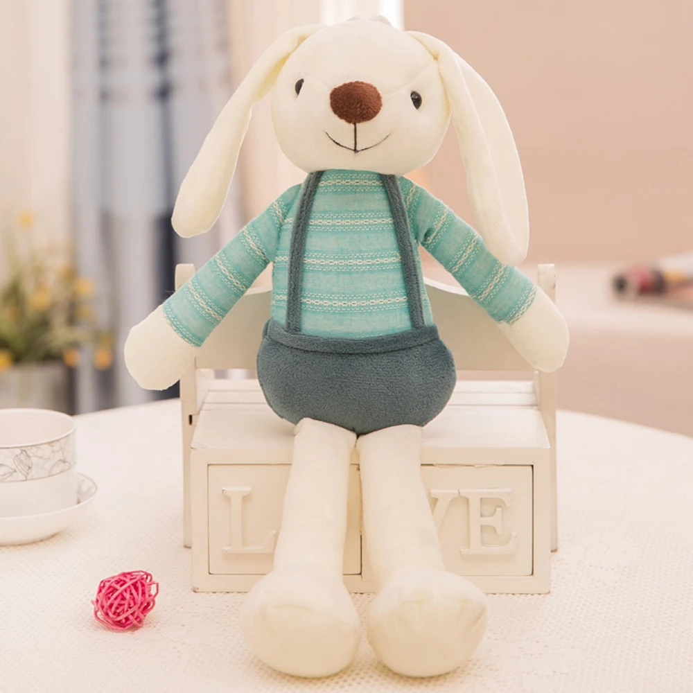 40cm Candy Color Long-eared Rabbit Plush Toy Dressed Small White Rabbit Can Be Hung On The Wall To Sleep To Soothe Birthday Gift