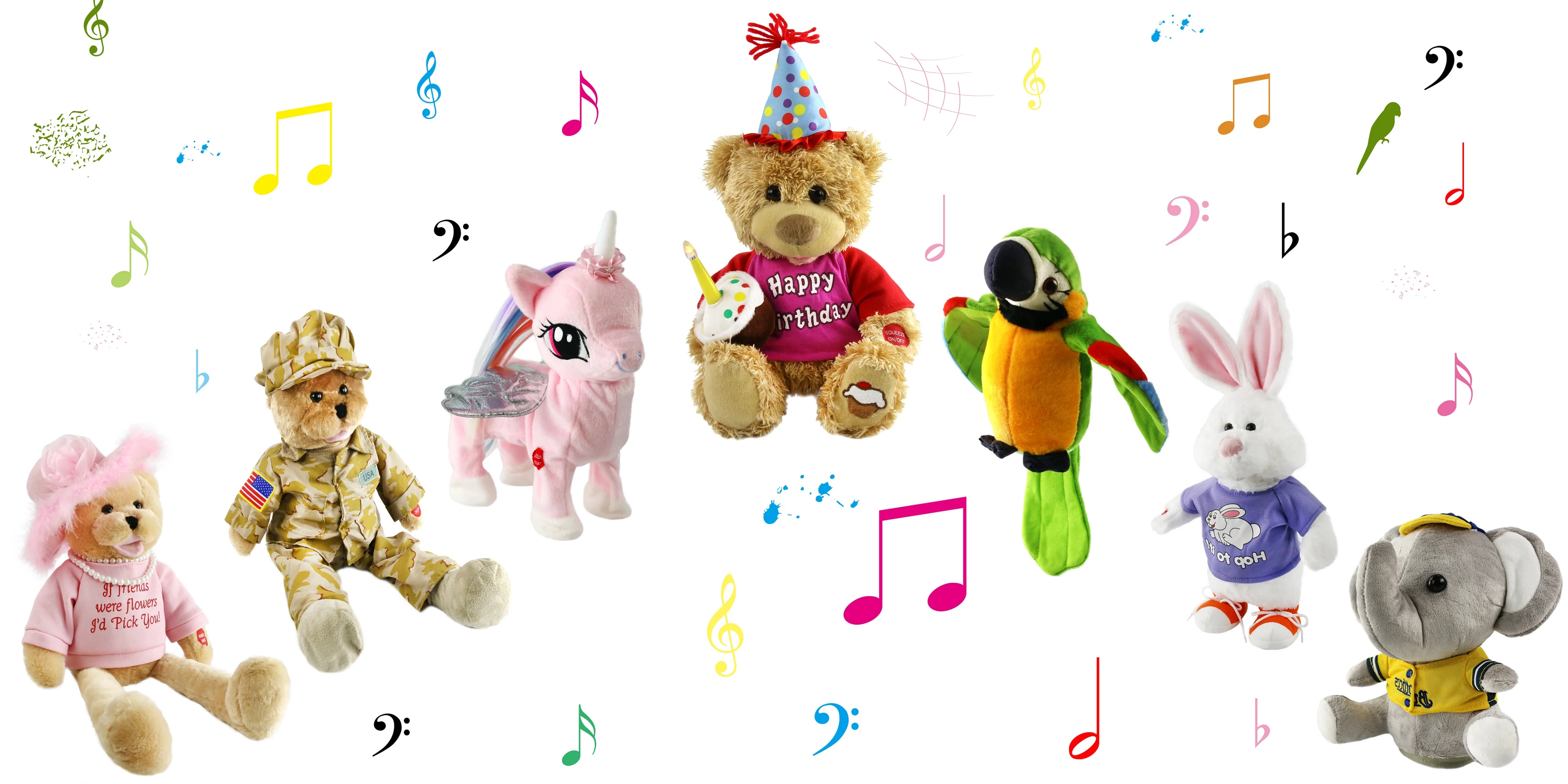 Singing Happy Birthday Bear Plush Toys Swinging Musical Cute Soft Doll Stuffed Animals for Girls Kids Electric Birthday Gift