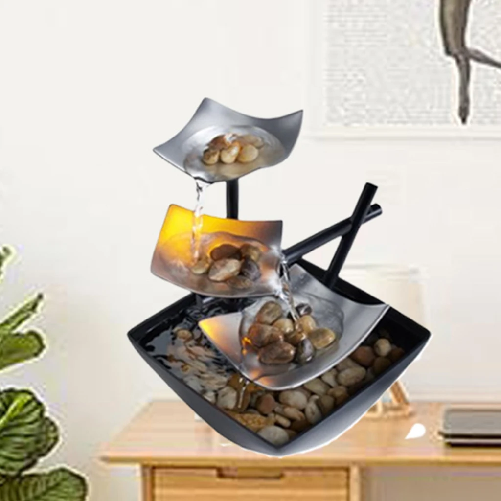 Indoor Fountain waterfall living room lights Traditional Chinese Feng Shui Small Water Fountain Decor Ornaments EU Plug Indoor Fountain waterfall living room lights Traditional Chinese Feng Shui Small Water Fountain Decor Ornaments EU Plug