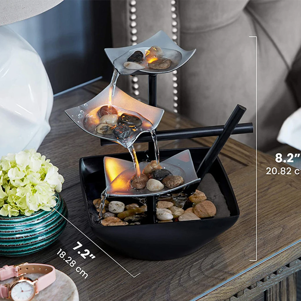 Indoor Fountain waterfall living room lights Traditional Chinese Feng Shui Small Water Fountain Decor Ornaments EU Plug Indoor Fountain waterfall living room lights Traditional Chinese Feng Shui Small Water Fountain Decor Ornaments EU Plug