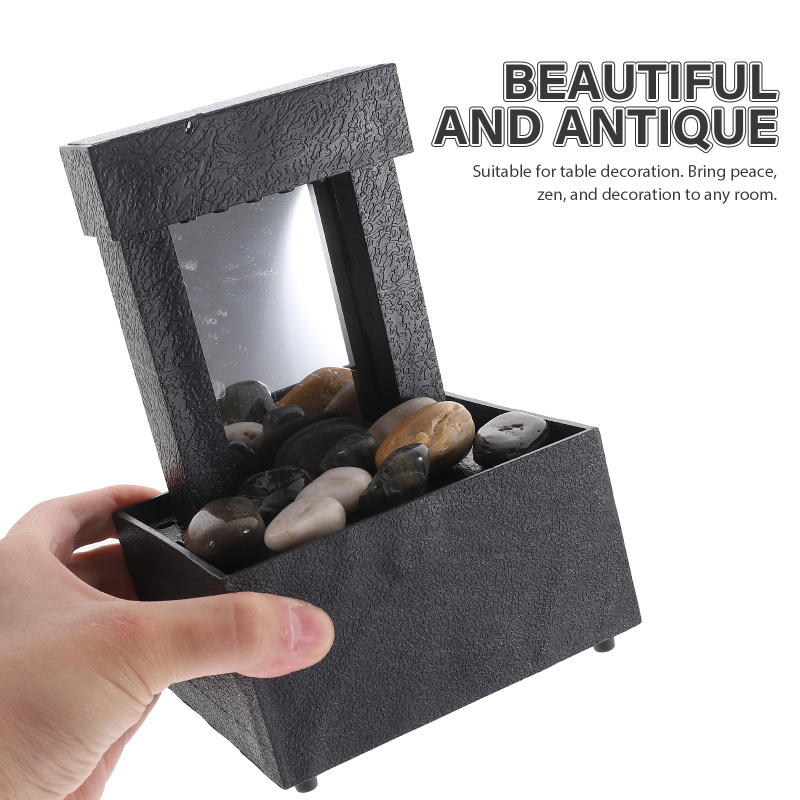 1 Set of Creative Tabletop Fountain Indoor Relaxation Waterfall Zen Meditation Desk Fountain