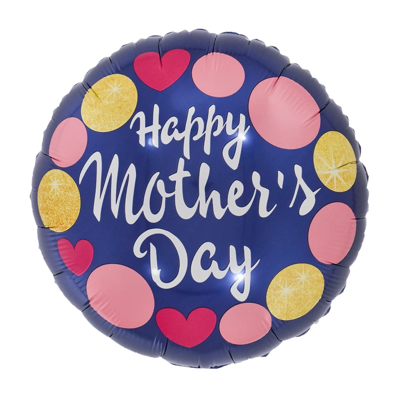 6 Pcs 18 Inch Round Heart Happy Mother's Day Balloons Mother's Day Decorations Mother's Gifts