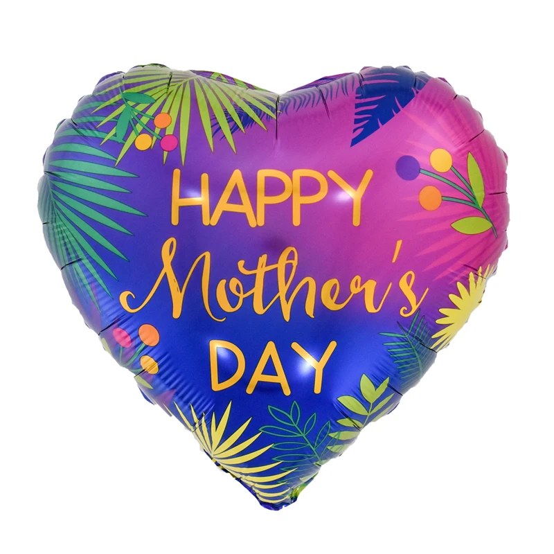 6 Pcs 18 Inch Round Heart Happy Mother's Day Balloons Mother's Day Decorations Mother's Gifts