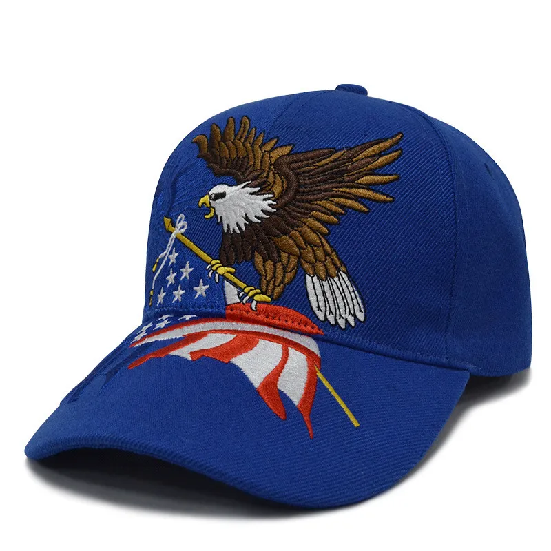 2020 Patriotic American Eagle and American Flag Baseball Cap USA Bald Eagle 3D Embroidery Snapback Hats Men Cap Fast Logistics