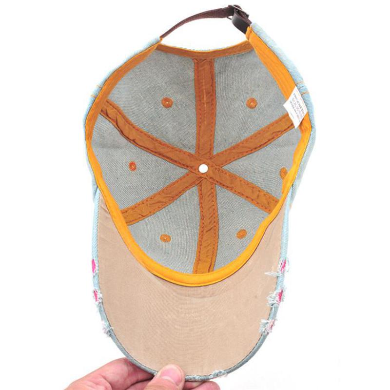 COKK Women's Baseball Cap Diamond Painting Embroidery Flower Denim Snapback Hats Jeans Woman Female Cap Cowboy Summer Sun Hat