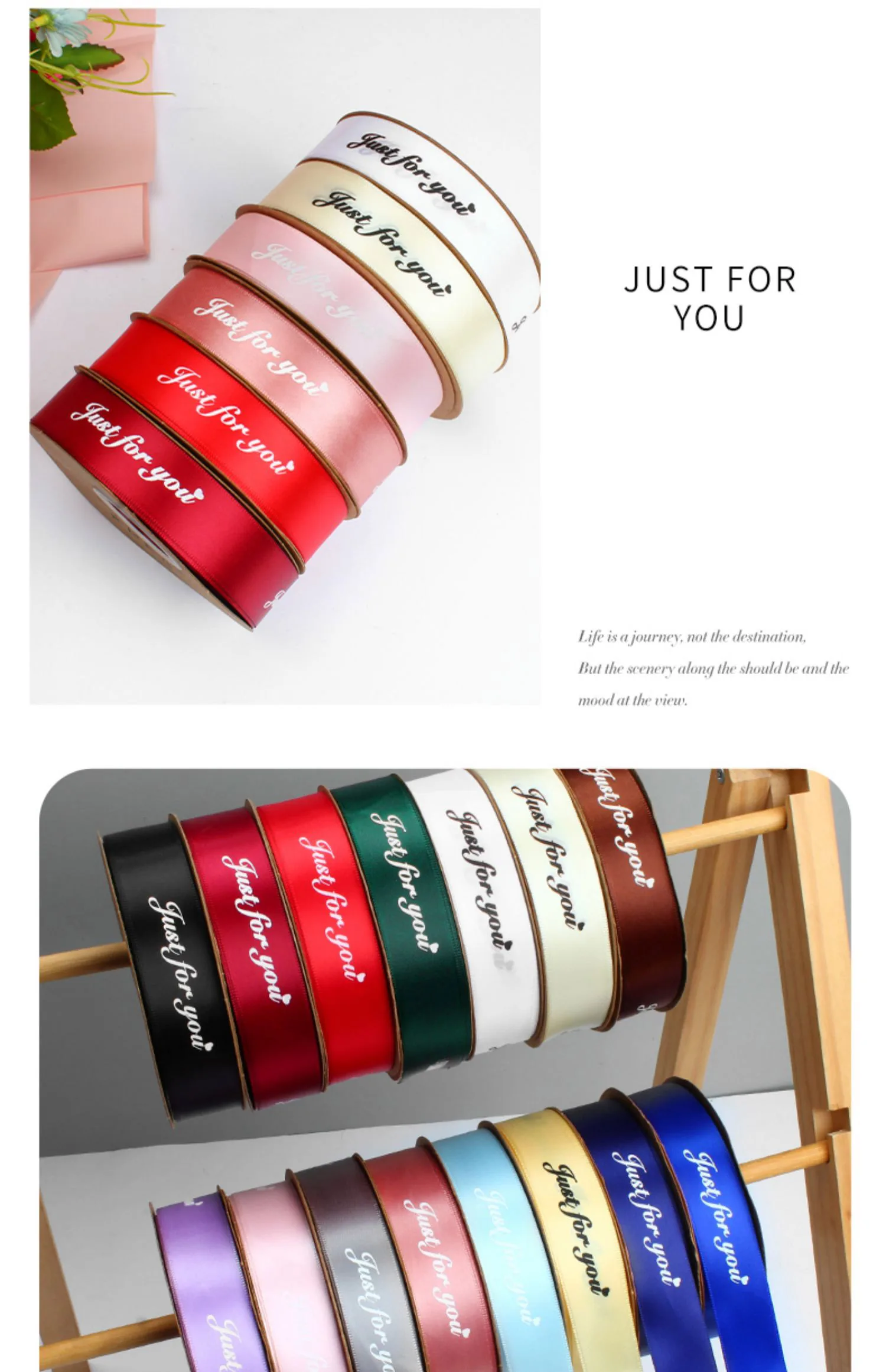 2.5cm 49yards Encrypted Flower Packaging Ribbon English Letter Printing Ribbon Gift Box Ribbon Bouquet Webbing 2.5cm 49yards Encrypted Flower Packaging Ribbon English Letter Printing Ribbon Gift Box Ribbon Bouquet Webbing