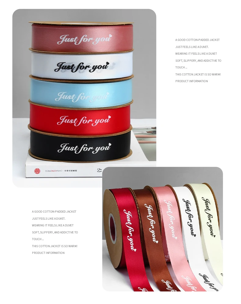 2.5cm 49yards Encrypted Flower Packaging Ribbon English Letter Printing Ribbon Gift Box Ribbon Bouquet Webbing 2.5cm 49yards Encrypted Flower Packaging Ribbon English Letter Printing Ribbon Gift Box Ribbon Bouquet Webbing