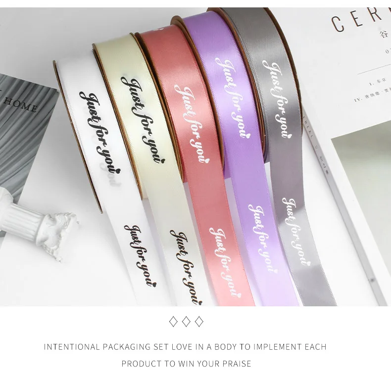 2.5cm 49yards Encrypted Flower Packaging Ribbon English Letter Printing Ribbon Gift Box Ribbon Bouquet Webbing 2.5cm 49yards Encrypted Flower Packaging Ribbon English Letter Printing Ribbon Gift Box Ribbon Bouquet Webbing