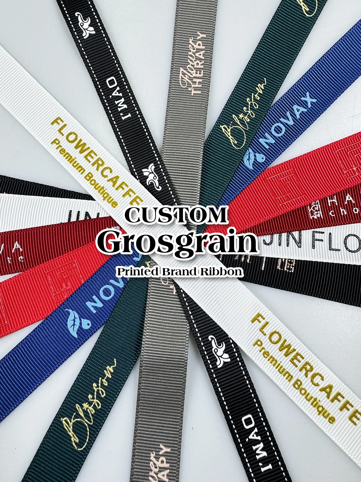 Grosgrain Ribbon Personalized Printing logo New Flower Cake Fruit Packaging Holiday Decoration Wedding Birthday Ribbons