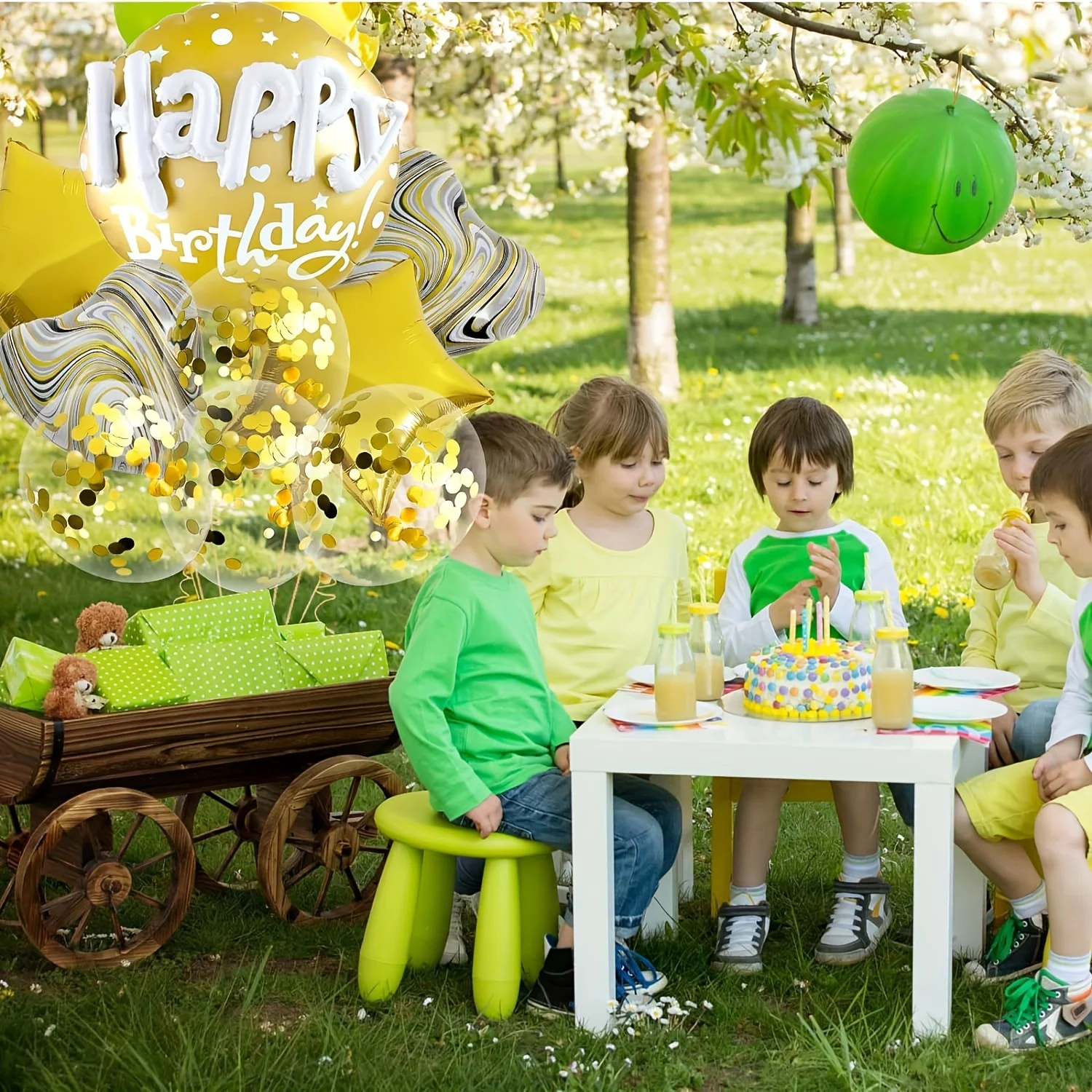 22” happy birthday letter assembly aluminum foil balloons birthday decorations 10 sets, party supplies layout.”