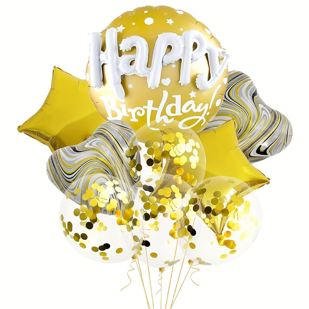 22” happy birthday letter assembly aluminum foil balloons birthday decorations 10 sets, party supplies layout.”