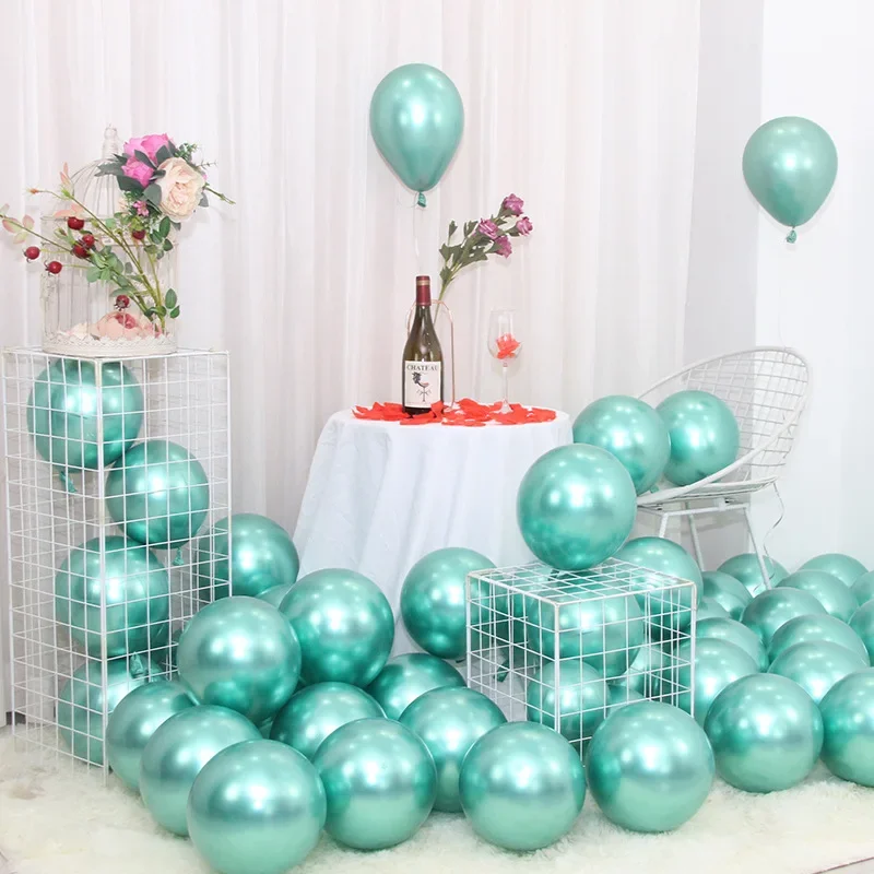 216pcs Chrome Green Decorations Welcome Home Balloons Garland Arch Kits Happy Birthday Events Celebration Baba Shower Garland