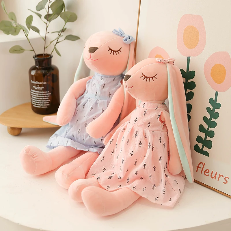 Kawaii Long Ear Rabbit Plush Toys Baby Sleep Comfort Dolls Stuffed Soft Animal Toys Lovely Rabbit for Children Girls 35CM