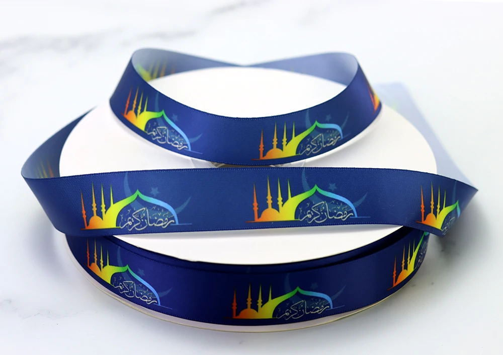 Ruban EID Mubarak Ramadan Kareem Mubarak Muslim Islamic Festival Party DIY Decorations 100 yards/lot