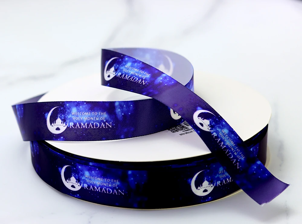 Ruban EID Mubarak Ramadan Kareem Mubarak Muslim Islamic Festival Party DIY Decorations 100 yards/lot