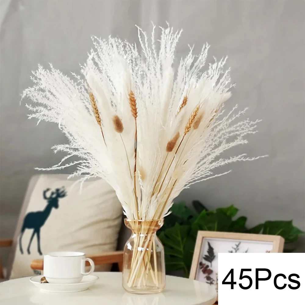 Natural Fluffy Pampas Grass Bouquet Dried Pampas Grass Flowers Wedding Supplies Accessories Home Farmhouse Room Decor Floral