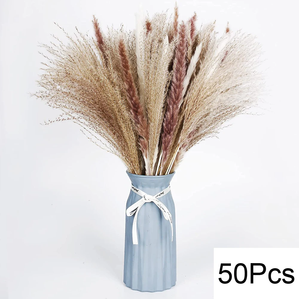 Natural Fluffy Pampas Grass Bouquet Dried Pampas Grass Flowers Wedding Supplies Accessories Home Farmhouse Room Decor Floral
