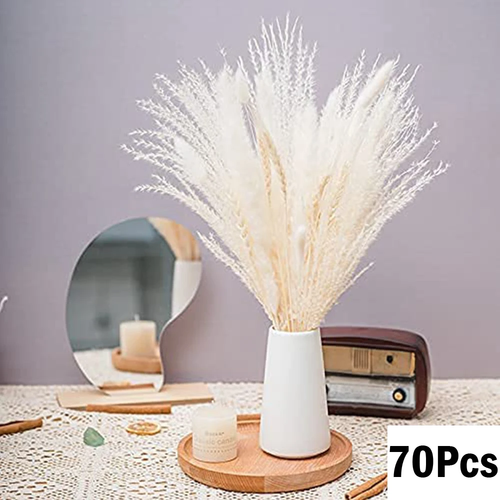 Natural Fluffy Pampas Grass Bouquet Dried Pampas Grass Flowers Wedding Supplies Accessories Home Farmhouse Room Decor Floral