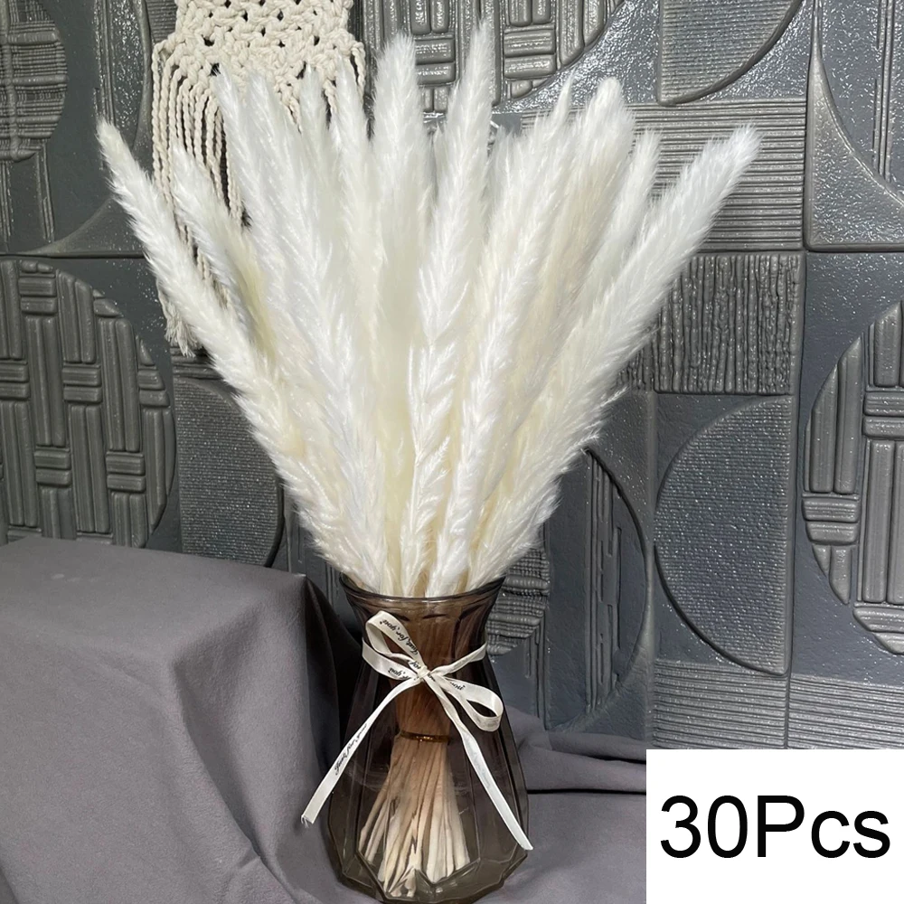 90PCS Natural Fluffy Pampas Grass Wedding Bouquet, Home Party Decor Dried Flowers Wedding Supplies Accessories Room Decor Floral
