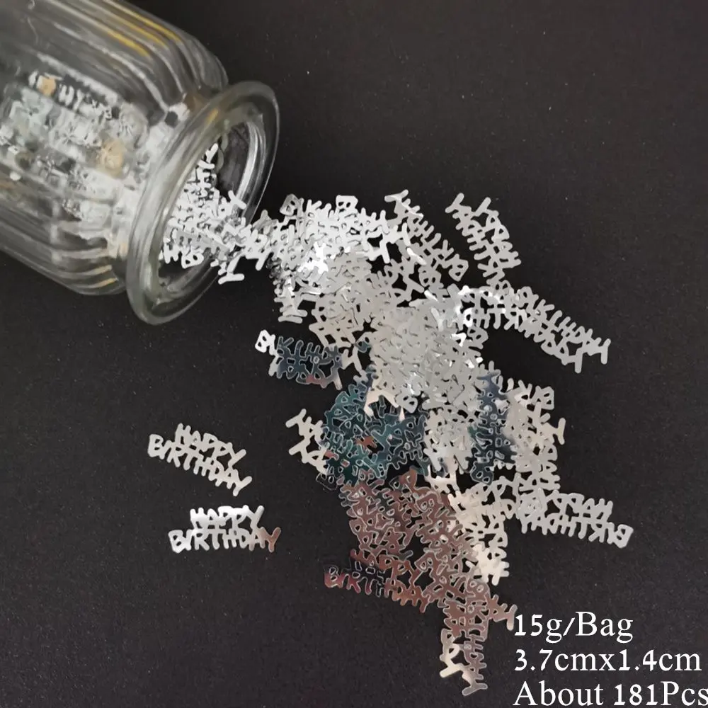 15g Party Confetti Happy Birthday Cake Balloon Star Sequins DIY Anniversary Event Table Centerpiece Scraphbook Decor Material