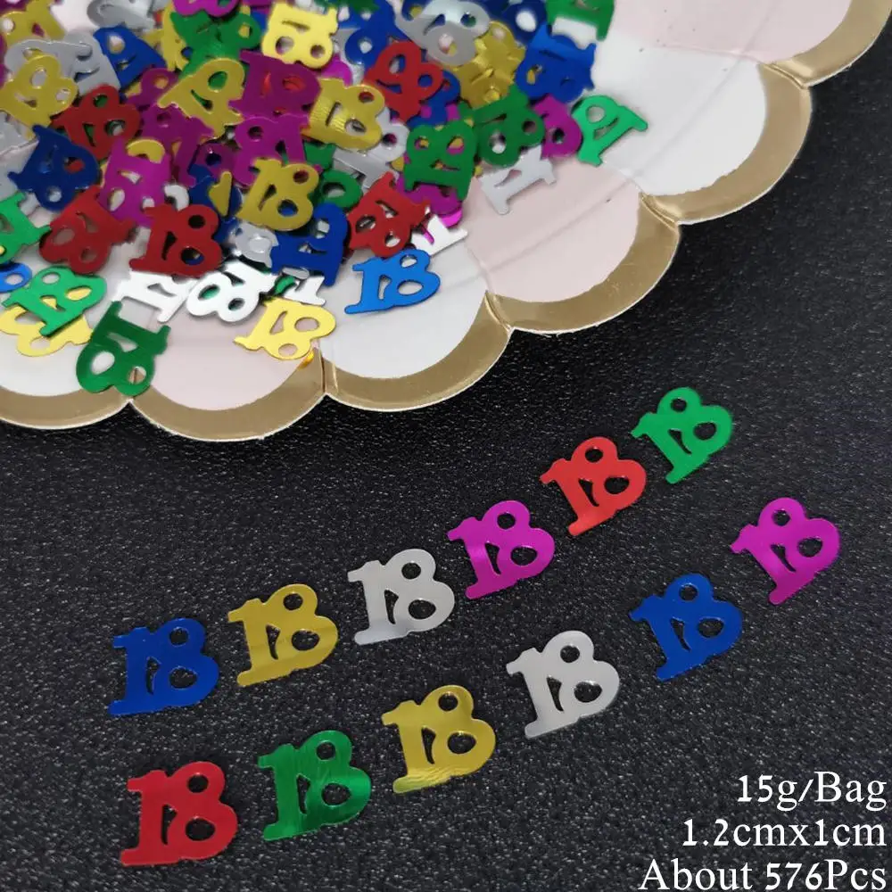 15g Number 60 Confetti 60th Anniversary Decade Table Confetti DIY Event Birthday Party  Decoration Sequins Supplies 535Pcs