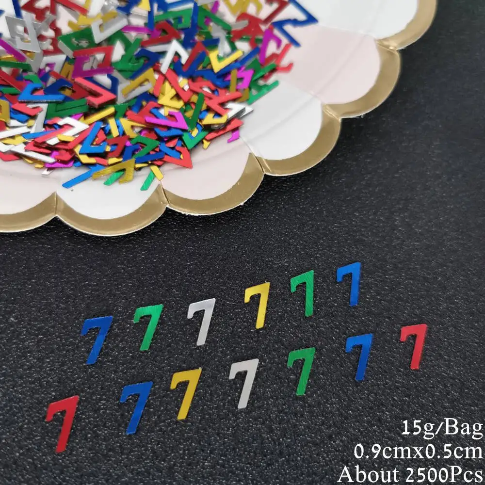15g Number 60 Confetti 60th Anniversary Decade Table Confetti DIY Event Birthday Party  Decoration Sequins Supplies 535Pcs